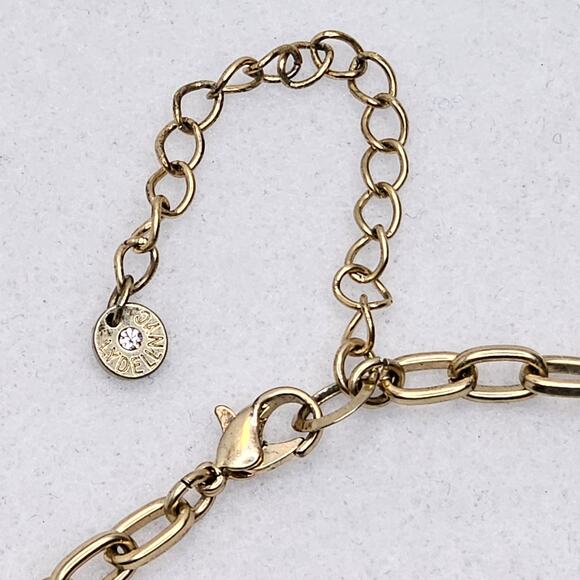 Geometric Statement Bib Necklace Bold Runway Style Textured Goldtone Lydell NYC - Picture 5 of 8